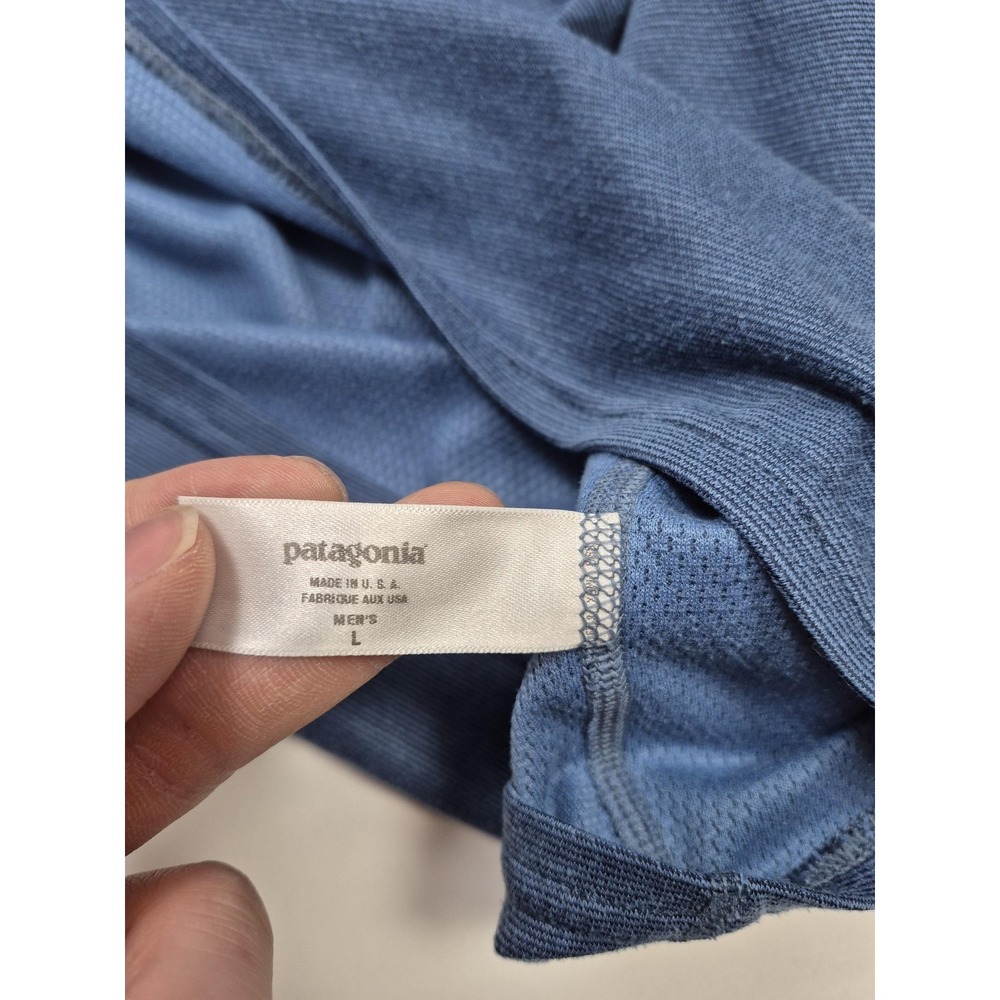 Patagonia Capilene Shirt Mens Large Blue Long Sleeve Thermal Base Layer USA - Picture 5 of 12